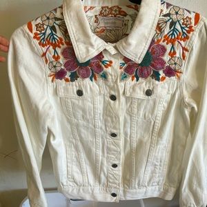 Johnny Was embroidered denim jacket